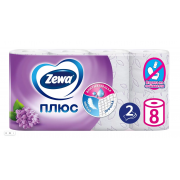 Туалетная бумага Zewa Плюс Сирень, 2 слоя, 8 рулонов