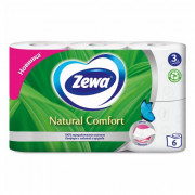 Туалетная бумага Zewa Natural Comfort Белая, 3 слоя, 6 рулонов