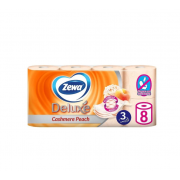 Туалетная бумага Zewa Deluxe Персик, 3 слоя, 8 рулонов