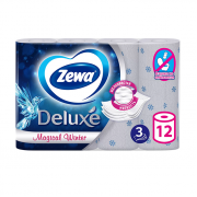 Туалетная бумага Zewa Deluxe Белая, 3 слоя, 12 рулонов