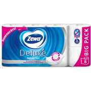 Туалетная бумага Zewa Deluxe Белая, 3 слоя, 8 рулонов